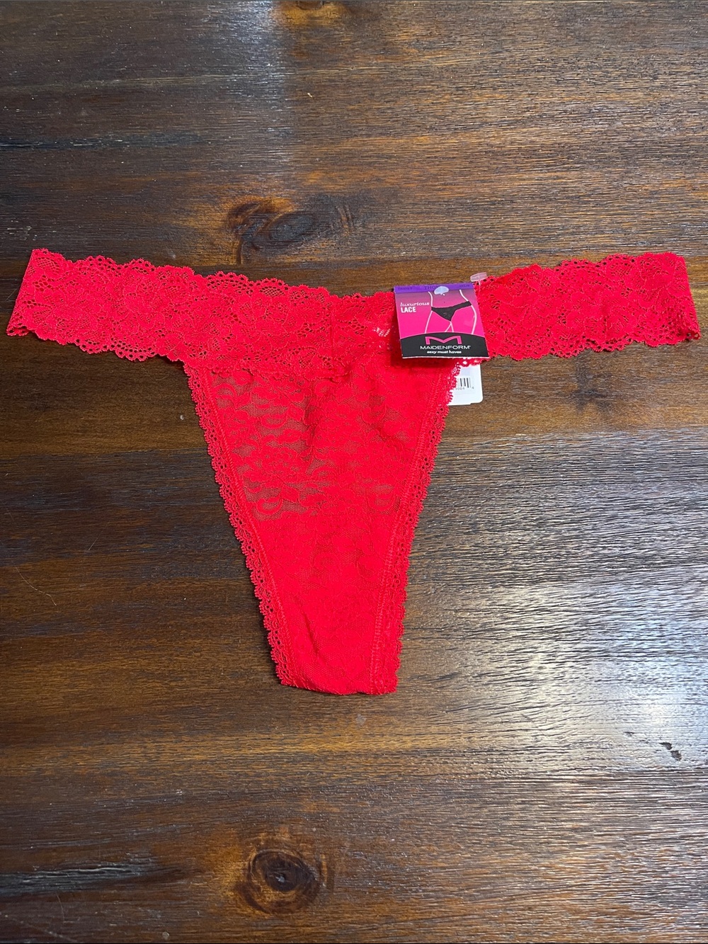 Maidenform Thong Panty Red Lace Sissy Romantic Whimsigoth Festival Indie Sleaze
